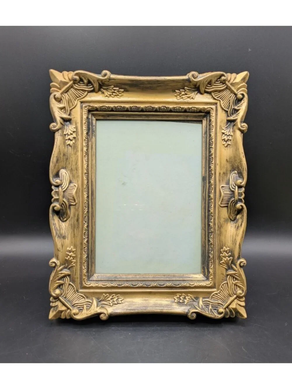 Vintage Ornate Gold Picture Frame Standing or Wall Mount Holds 5x7 Photo